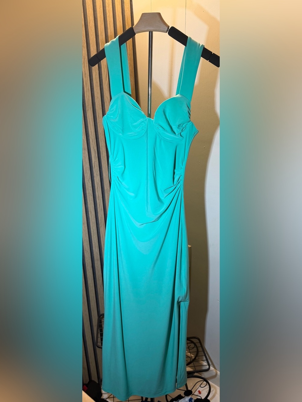Express Aqua Sweetheart Maxi Dress - Picture 3 of 9